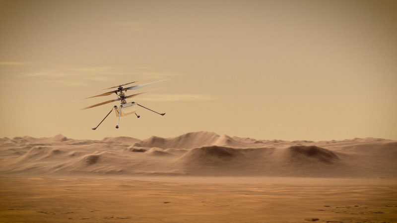 helicopter on mars rover